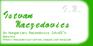 istvan maczedovics business card